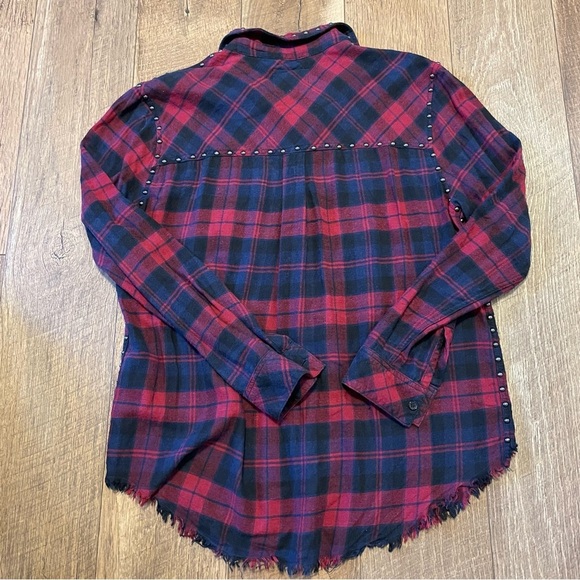 Rails Oversized Plaid Flannel with Embellishments Bikergirl Punk Rock AA - Picture 4 of 4